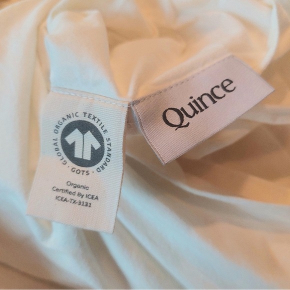 Queen Quince 100% Organic Cotton Ivory Duvet Cover W/ 2 Standard Shams Shams - Picture 8 of 8